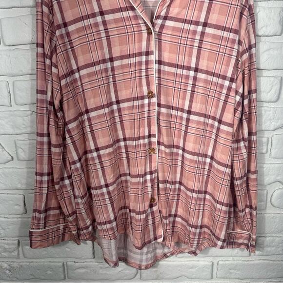Posh Peanut Button Down Plaid Sleep Shirt Size 2X - Picture 7 of 8
